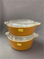 (2) Pyrex Covered Serving Bowls
