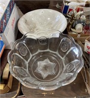 Large Glass Coin Pattern Bowl and Wash Basin Bowl