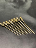 MCM SET OF BRASS COCKTAIL SKEWERS