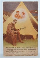 WW1 Postcard My Heart Is With You Tonight c.1914