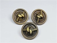 3 Early 1900s Extruded Celluloid Knot Button