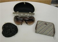 Gucci Marked Sunglasses w/ Case & 2 Wallets / Bags