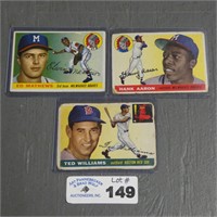 1955 Topps Mathews, Williams, Aaron Cards