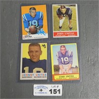 (4) Early Johnny Unitas Football Cards