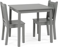 Humble Crew  Grey Kids Wood Table & 2 Chairs