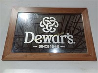 Framed Dewar's Mirrored Sign