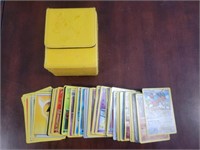 PIKACHU POKEMON CASE WITH POKEMON TRADING CARDS