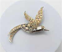 Sarah Cov Bird Brooch W. Aurora Borealis Crystals