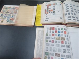 3 WORLD STAMP ALBUMS W/ STAMPS