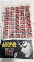 Elvis Presley Stamp Sheet