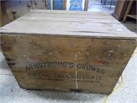 Vintage 28x21x20 Armstrong's Crowns Wood Box