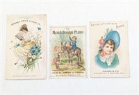 Lot Of 3 Piano Calling Advertiseing Cards