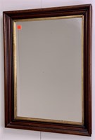 Walnut Victorian framed mirror, 17" x 24"