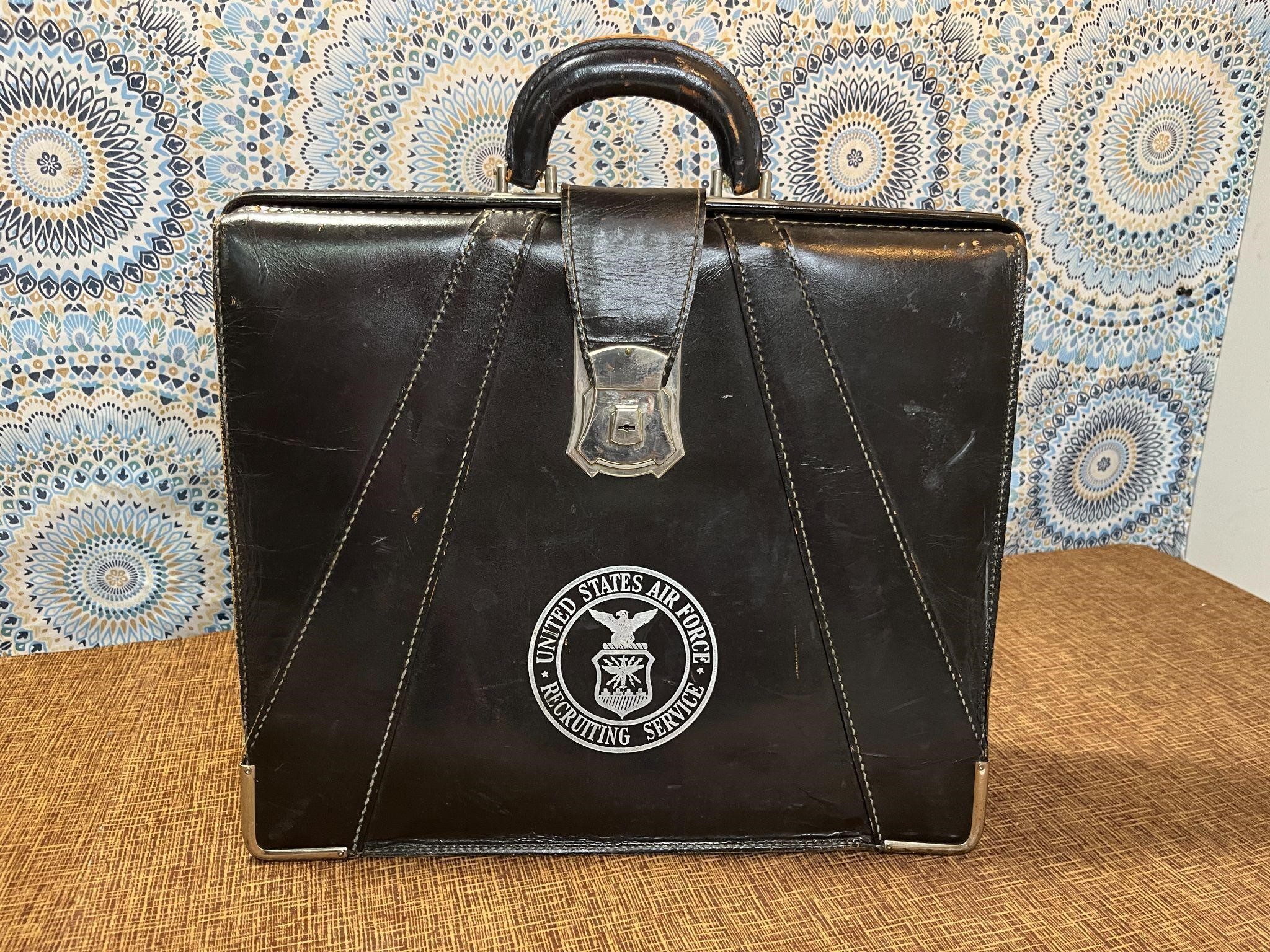 Vintage USFA Recruiting Service Leather Briefcase