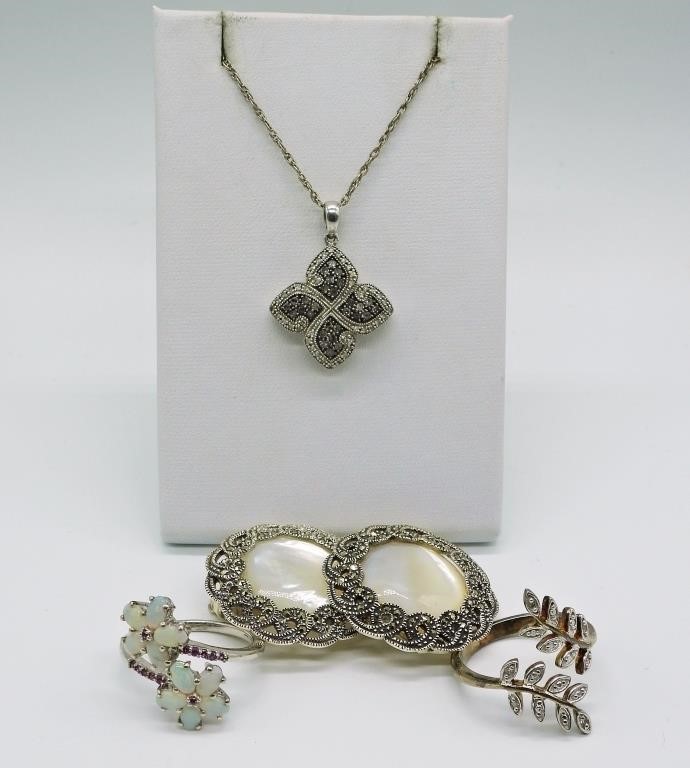 STERLING OPAL & MARCASITE & MORE JEWELRY