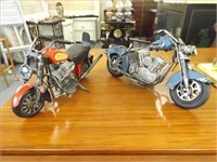 (2) Metal Motorcycles 10" Long x 4" Tall