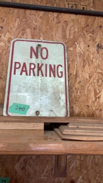 No parking sign & Wood pieces