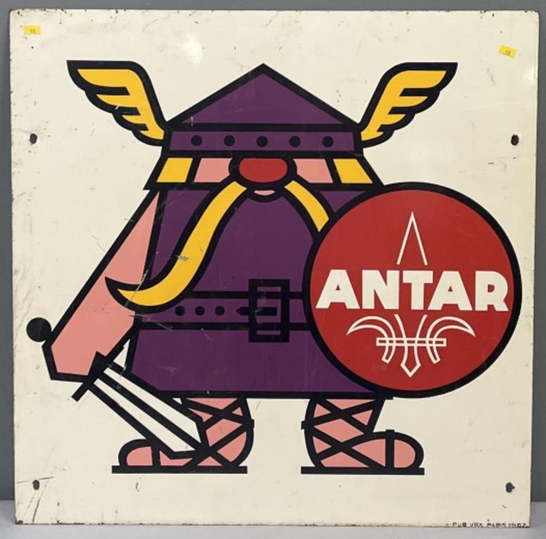 Antar Advertising Metal Sign French 1967