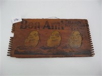 Wooden Advertising Box End - Bon Ami w/ Chickens