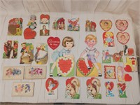 LOT OF VINTAGE VALENTINE CARDS IN USED CONDITION