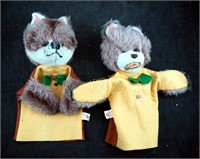 2 Berg Tiere Mit Herz Puppets Austria Fox Bear Vtg