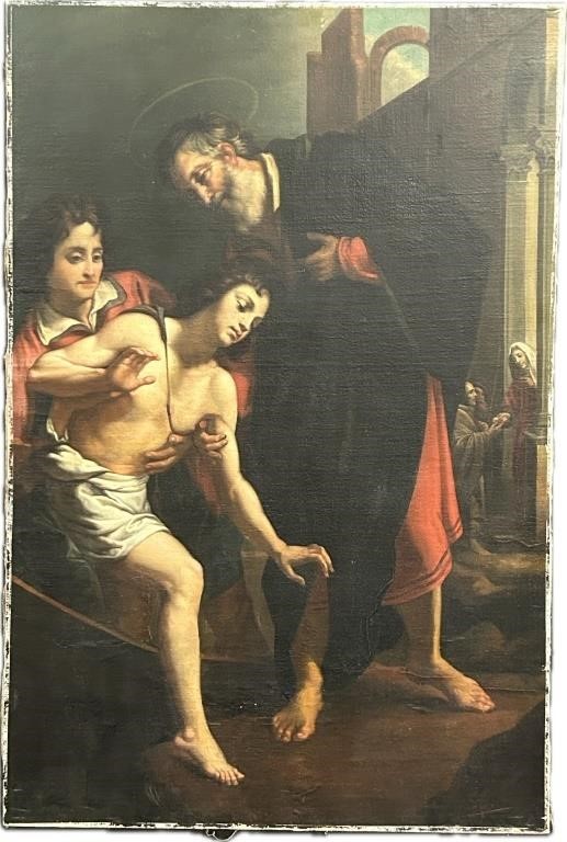 Hospitality Of St. Julian Allori Oil On Canvas.