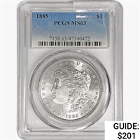1885 Morgan Silver Dollar PCGS MS63