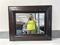 Leather(?) mirror