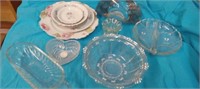 Pressed Glass and Pretty Dishes Lot