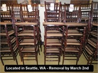 LOT, (8) BAMBOO STYLE WOOD FRAMED DINING CHAIRS