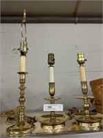 (3) Decorative Brass Table Lights