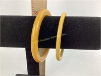 (2) butterscotch Bakelite bangle bracelets 30