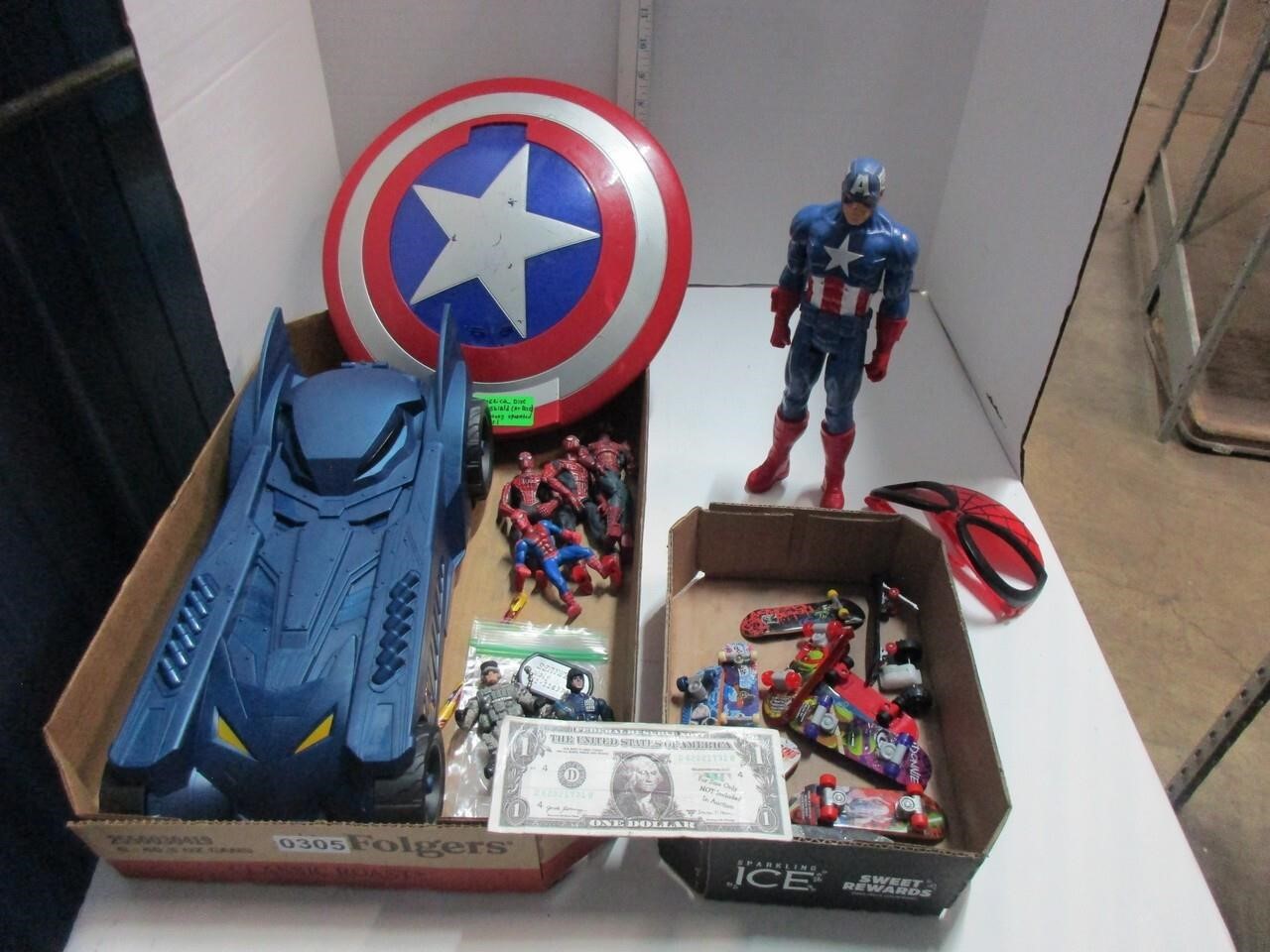 True heroes Captain America Spider-Man lot