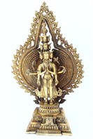Chinese Gilt Bronze Figure of Avalkiteshvara,