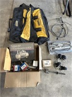 2 dewalt bags, throttle/choke cables, seat bracket