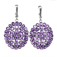 Natural Unheated  Purple Amethyst Earrings