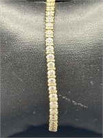 14 kt Gold w/ CZ Tennis Bracelet, TW 9.4g