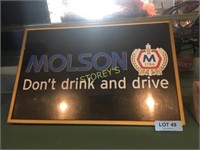 Molson Beer Sign - 20 x 13