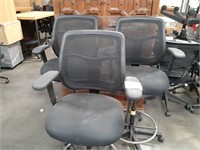 3 Mesh Drafting Office Chairs with Footrest (used)
