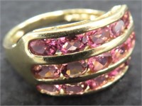 14K Yellow Gold Pink Sapphire Ring