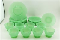 Steuben (?) Jadeite Glass Dinnerware