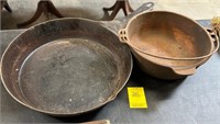 Wagner Ware Cast Iron Pot and Aluminum Skillet
