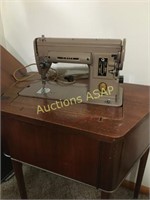 Singer Sewing Machine 301 in Unique Cabinet w/ Man