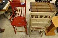 Folding chairs, kids chair and table