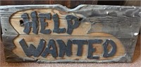 Solid Wood "Help Wanted" Sign