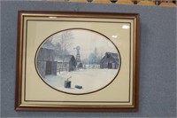Farm Scene in Winter Framed Print
