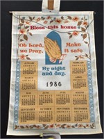 1986 Cloth Wall Calendar