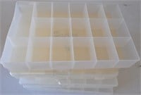 3 Plastic Multi-compartment Storage trays