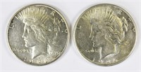 (2) 1926-S PEACE SILVER DOLLARS