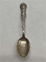 Vtg Sterling Silver Texas State Spoon, TW 17.05 g